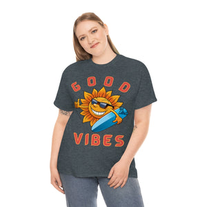 good vibes sunshine surfer heavyweight tee