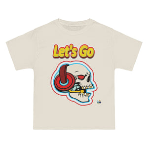 Let's Go Skull Gamer Skull Heavyweight Unisex Gaming Tee