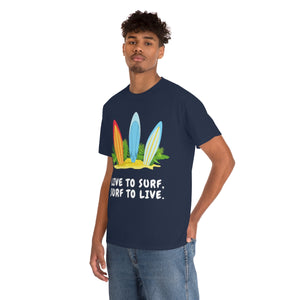 living the dream dinosaur surfer heavyweight tee