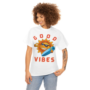 good vibes sunshine surfer heavyweight tee