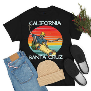 skate santa cruz skeleton beanie heavyweight tee