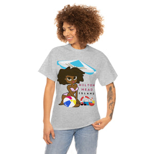 hilton head island surfer girl heavyweight tee