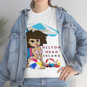 hilton head island surfer girl heavyweight tee