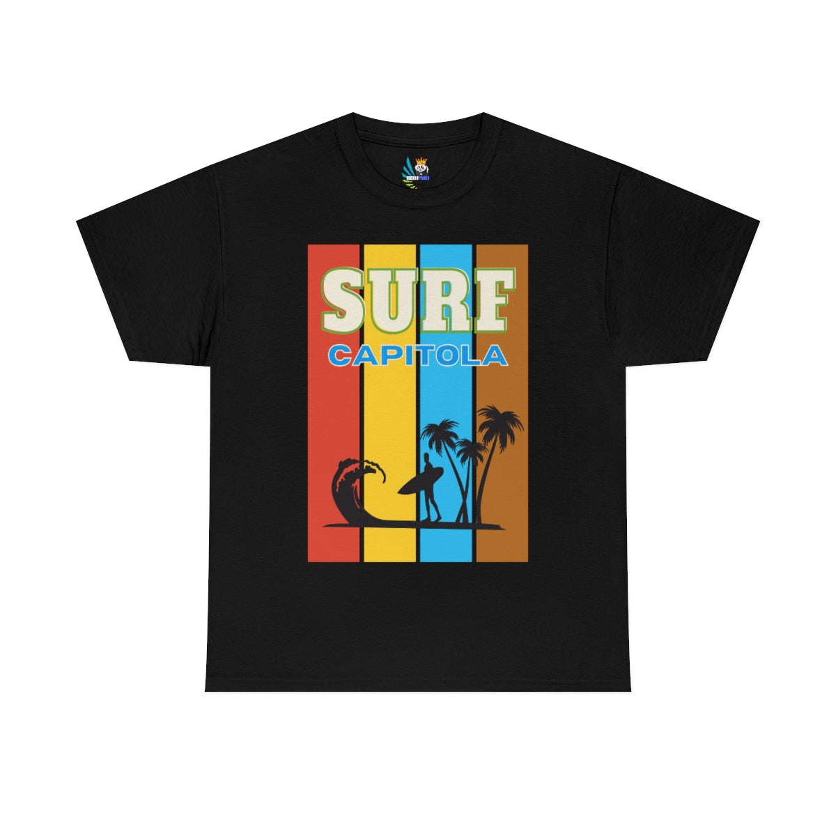 surf capitola rainbow stripe heavyweight tee