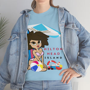 hilton head island surfer girl heavyweight tee