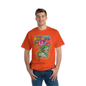 Level Up Dino Gamer Heavyweight Unisex Gaming Tee