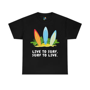 living the dream dinosaur surfer heavyweight tee