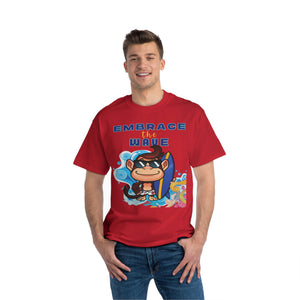 Embrace the Wave Monkey Surfer Heavyweight Tee