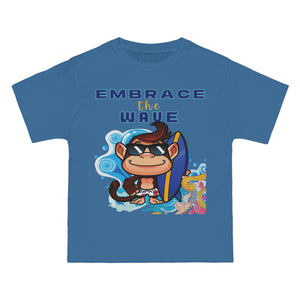 Embrace the Wave Monkey Surfer Heavyweight Tee