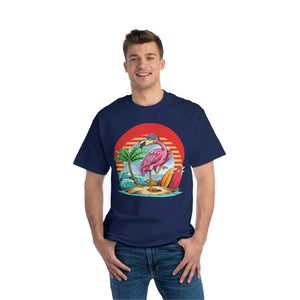 La Vida Flamingo Surfing Heavyweight Tee