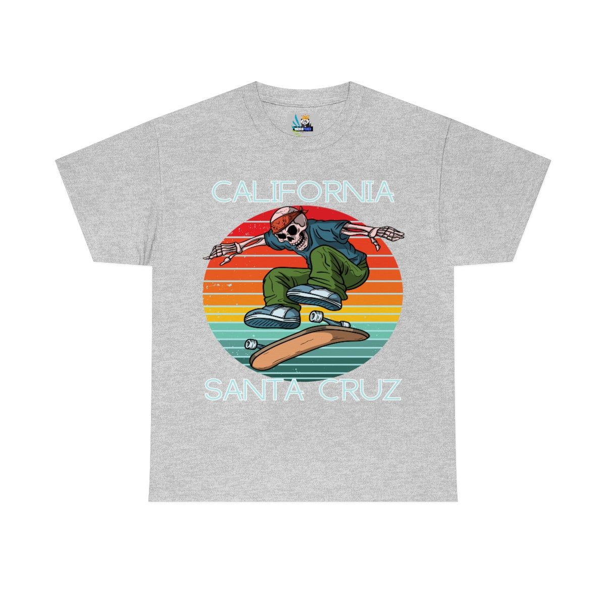 skate santa cruz skeleton bandana heavyweight tee