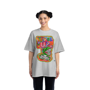 Level Up Dino Gamer Heavyweight Unisex Gaming Tee