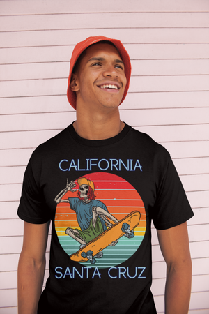 skate santa cruz skeleton snapback heavyweight tee