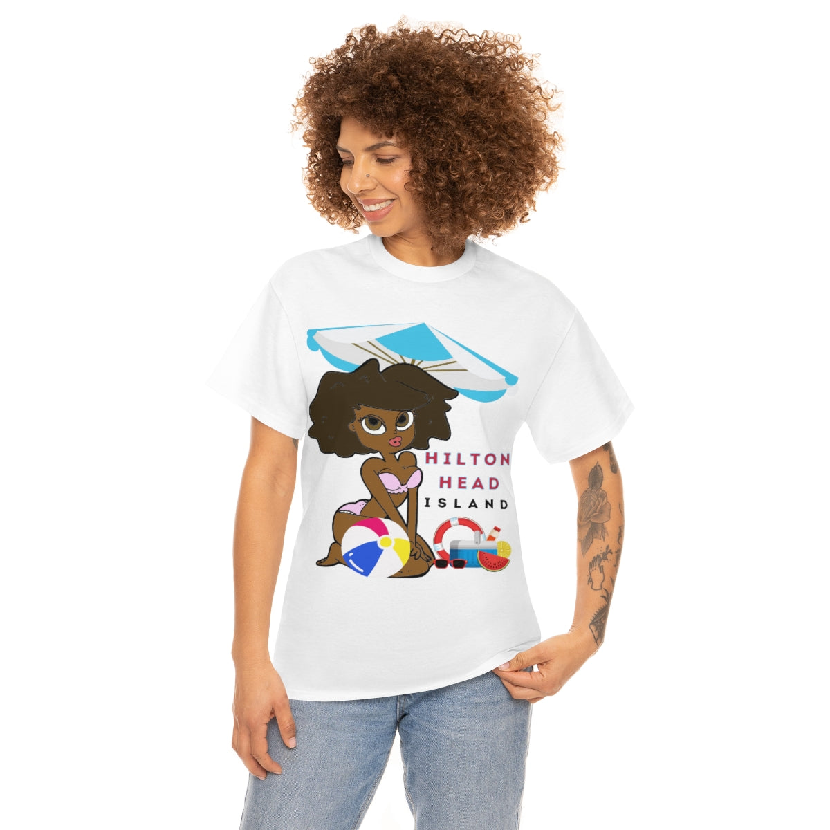 hilton head island surfer girl heavyweight tee