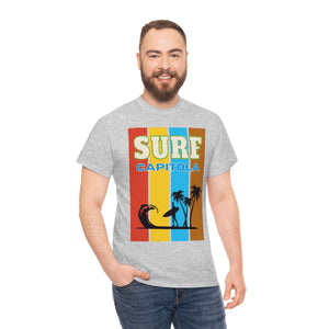 surf capitola rainbow stripe heavyweight tee