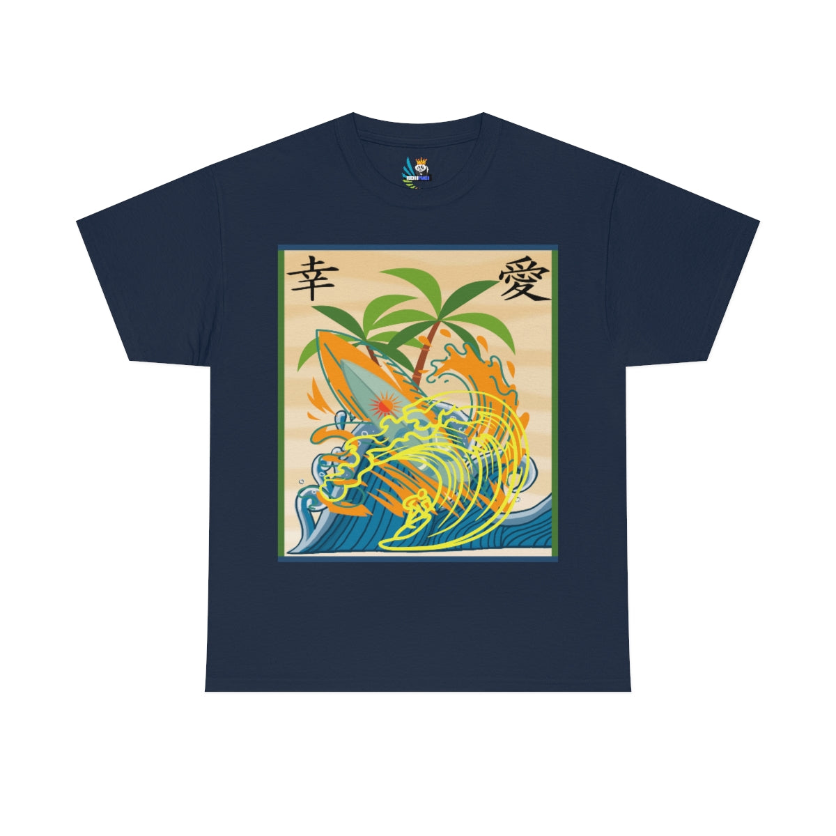 surfing interpretive art design kanji edition heavyweight tee