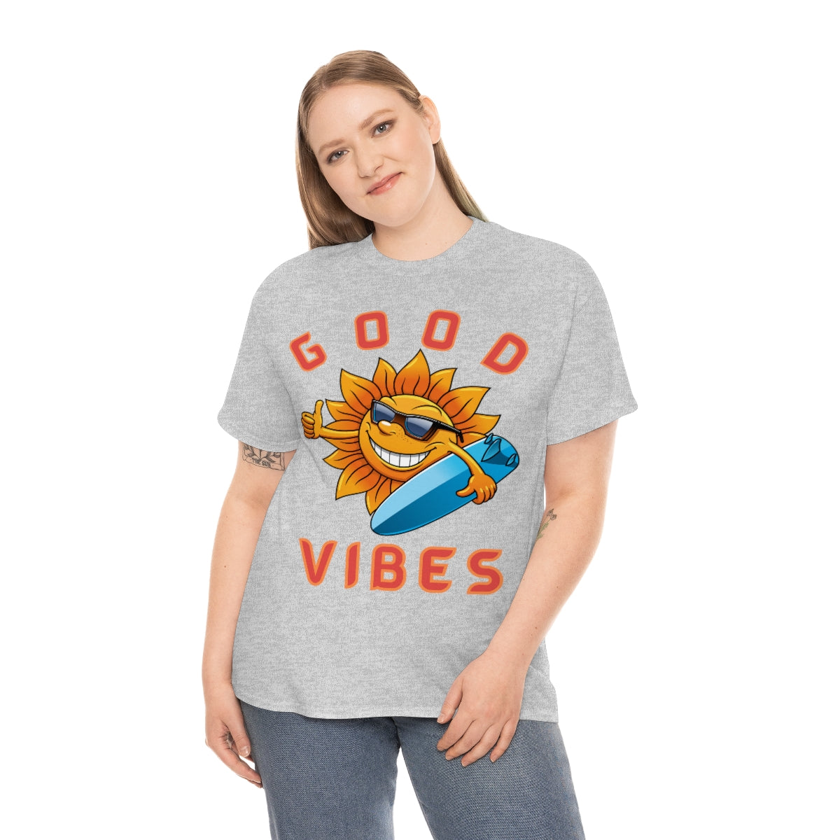 good vibes sunshine surfer heavyweight tee