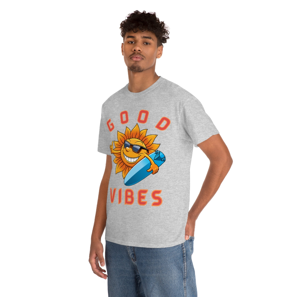 good vibes sunshine surfer heavyweight tee