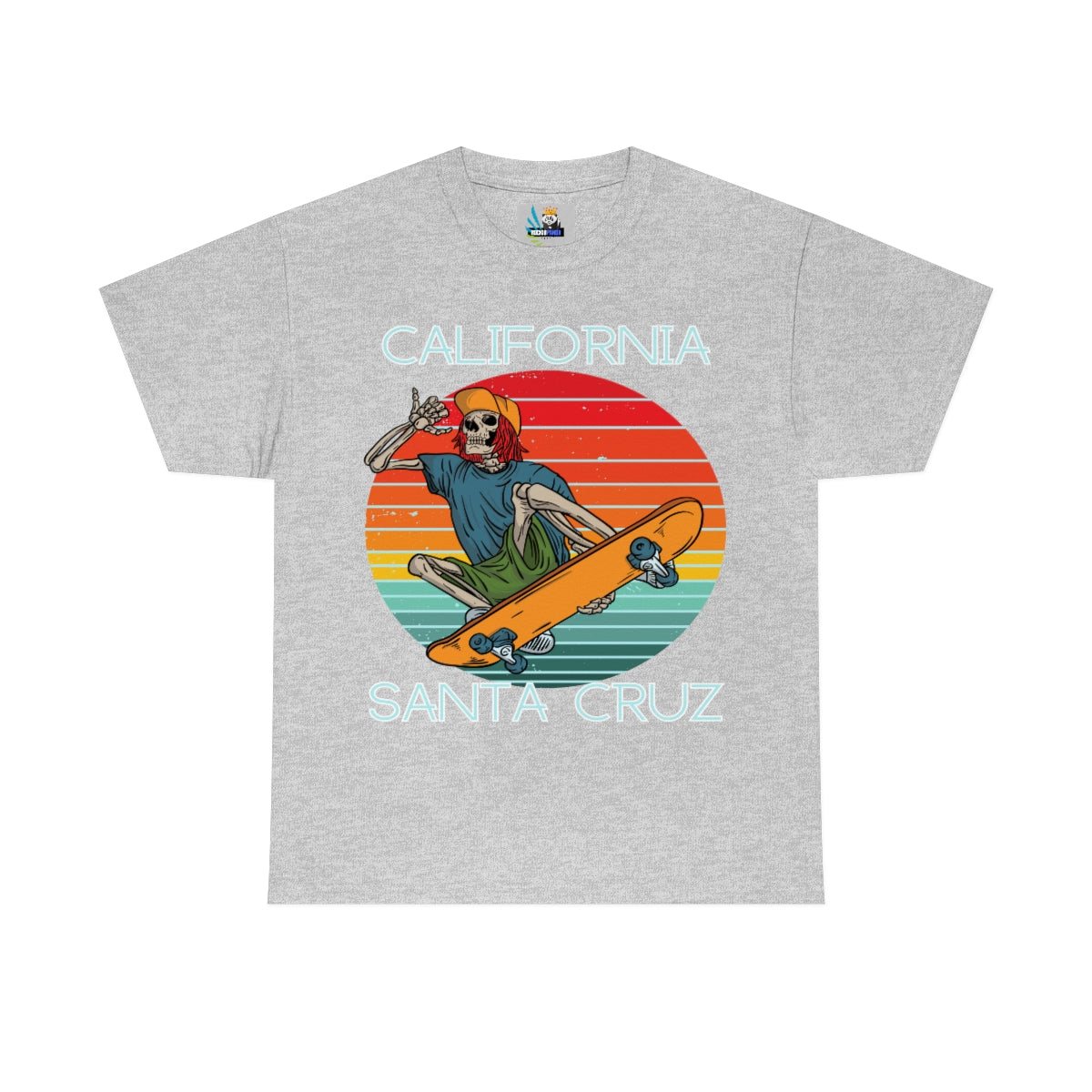 skate santa cruz skeleton snapback heavyweight tee