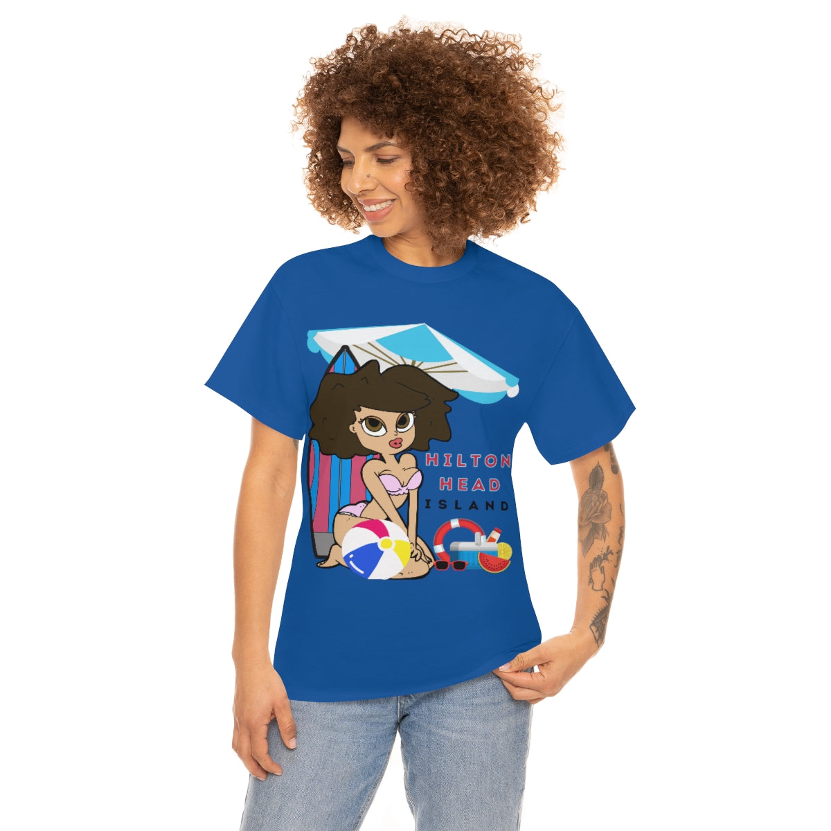 hilton head island surfer girl heavyweight tee