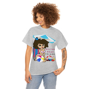 hilton head island surfer girl heavyweight tee