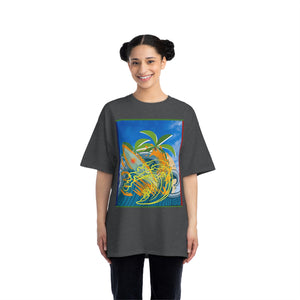 Surfing Interpretive Art Design Skyline Edition Heavyweight Tee