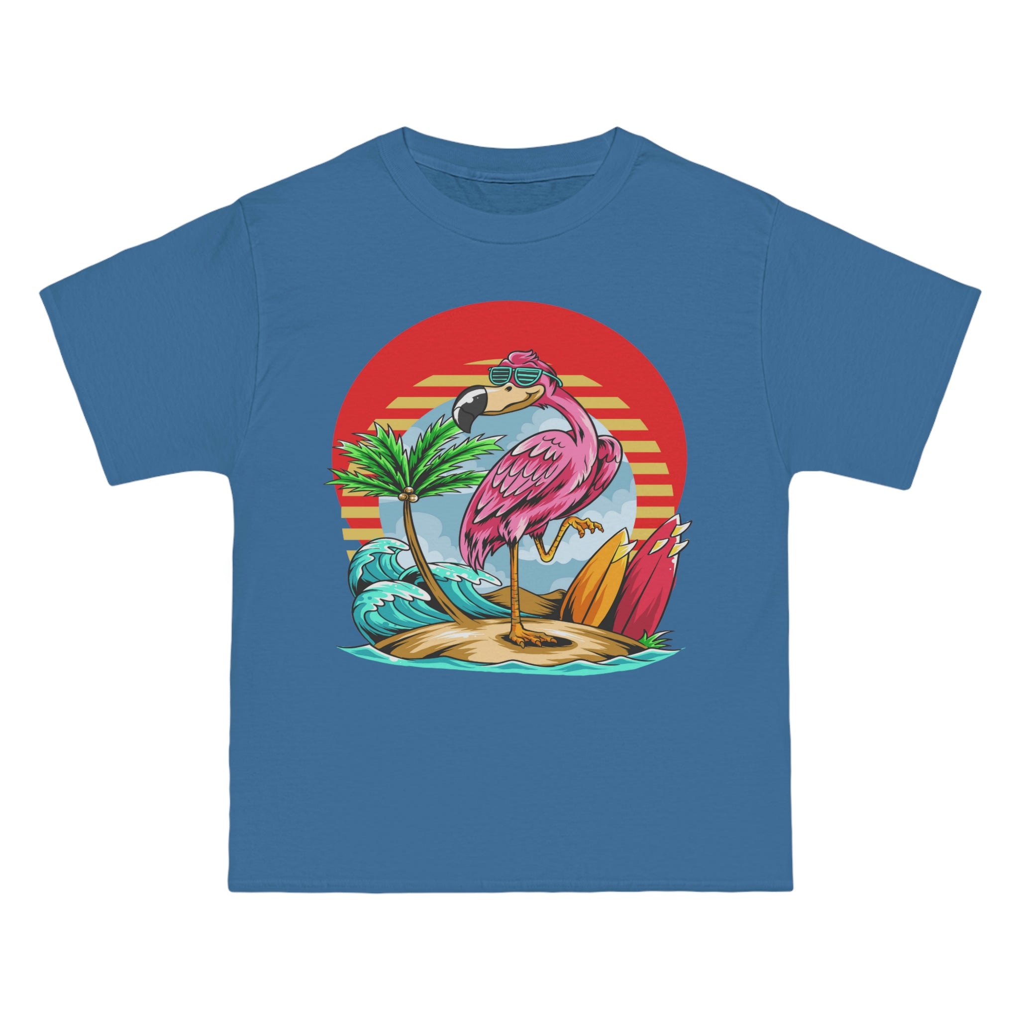 La Vida Flamingo Surfing Heavyweight Tee