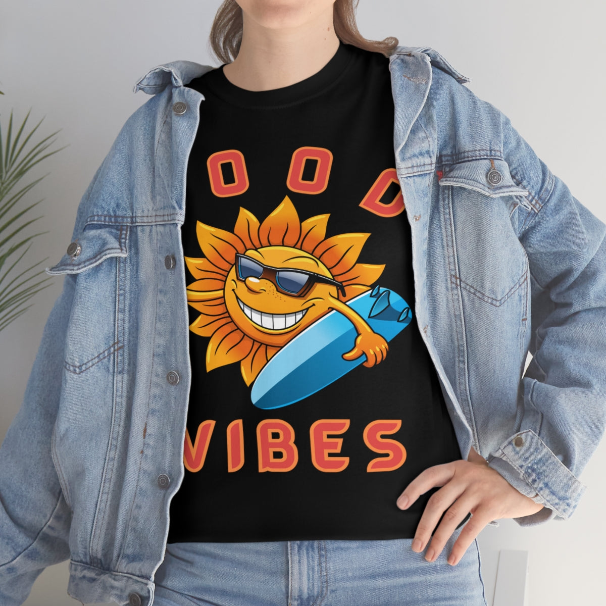 good vibes sunshine surfer heavyweight tee