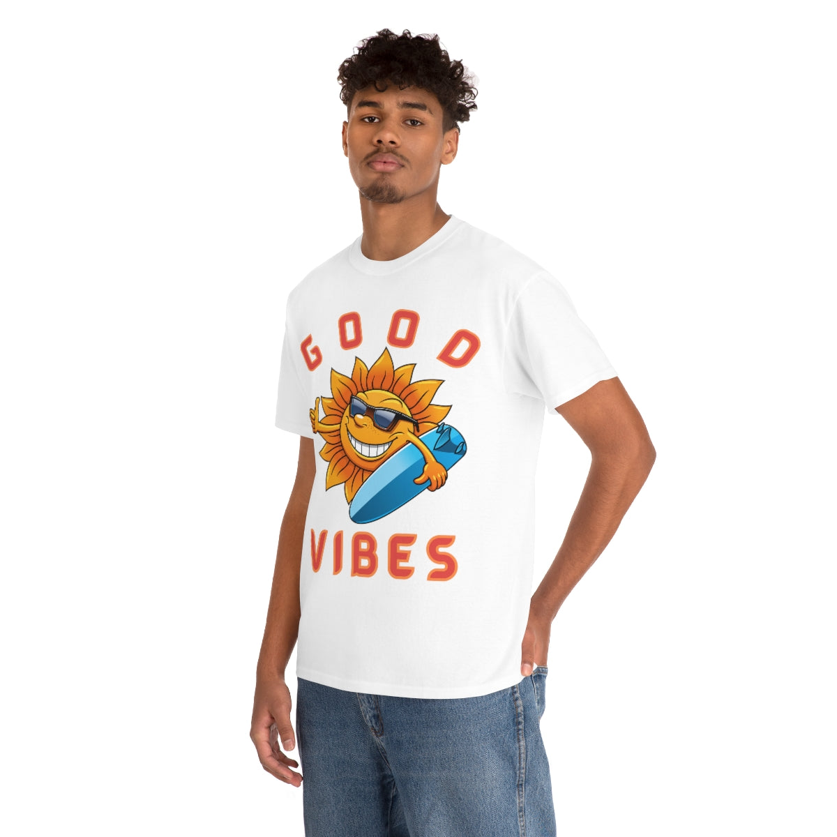 good vibes sunshine surfer heavyweight tee