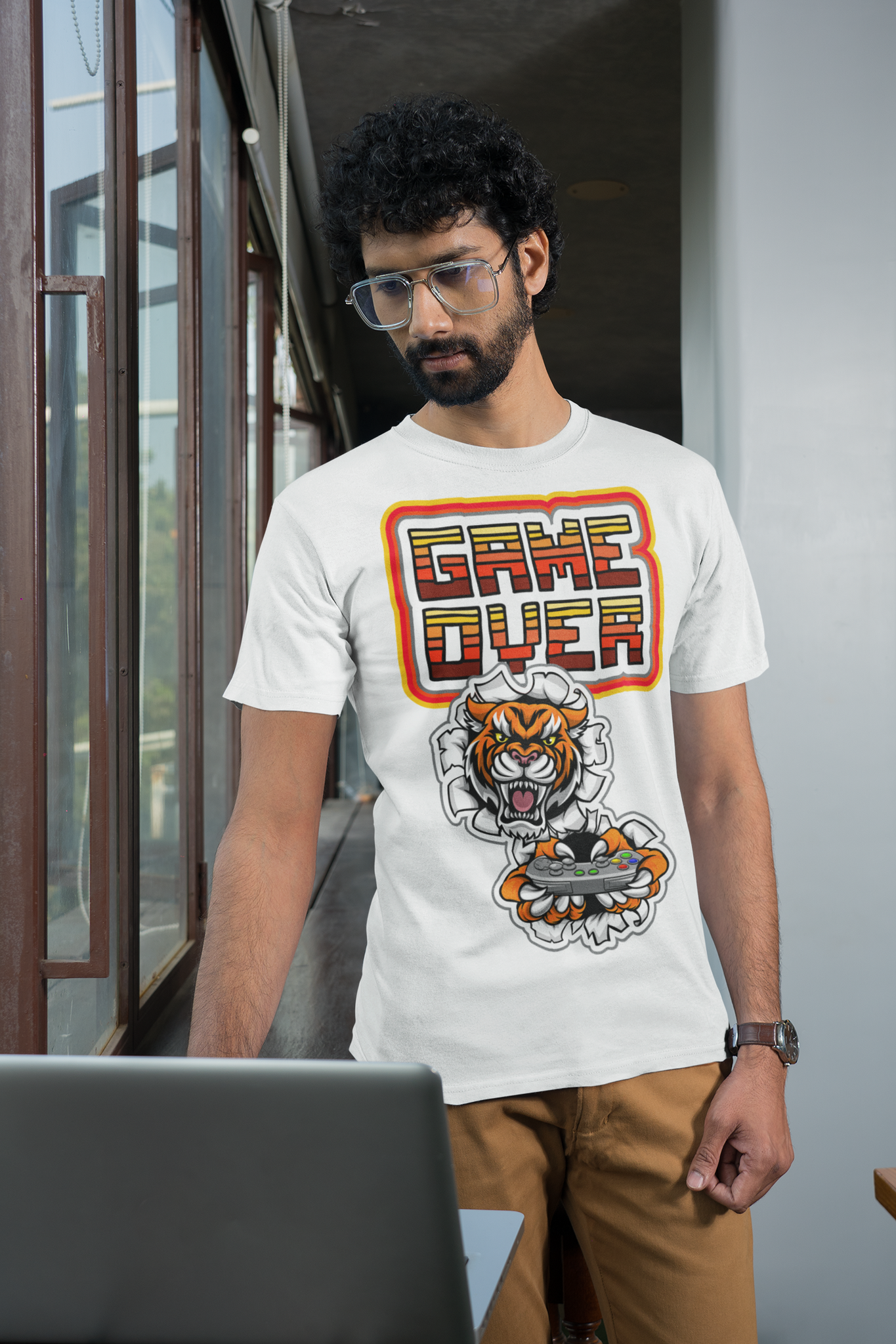 Game Over Tiger Edition Heavyweight Unisex Gaming Tee