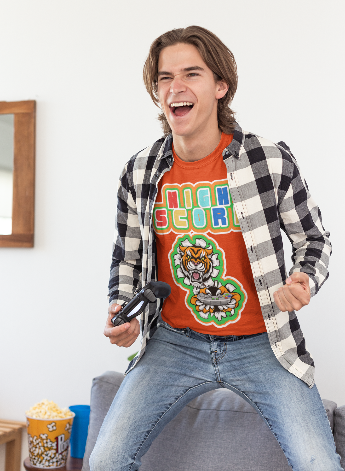 High Score Tiger Edition Heavyweight Unisex Gaming Tee