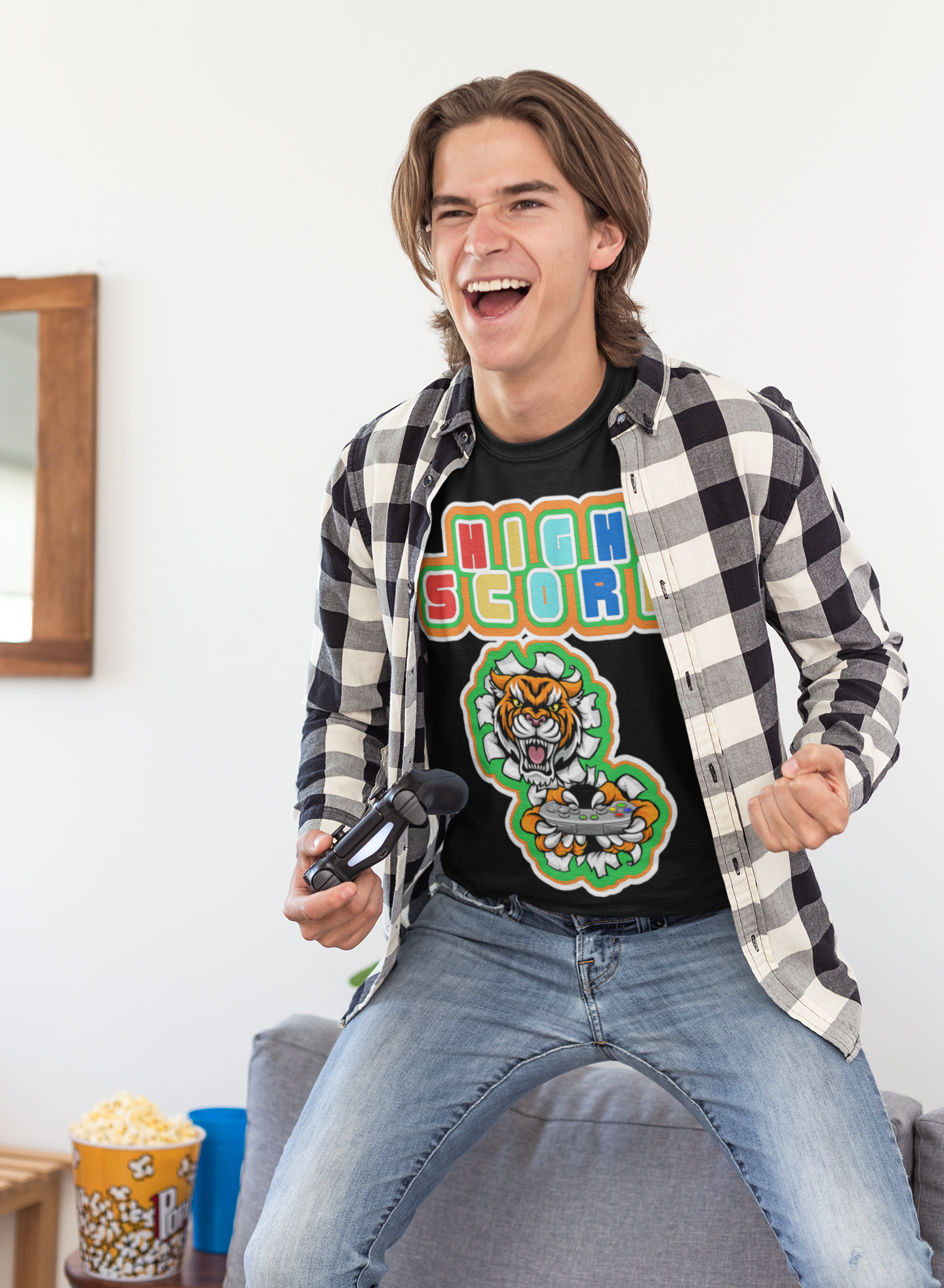 High Score Tiger Edition Heavyweight Unisex Gaming Tee