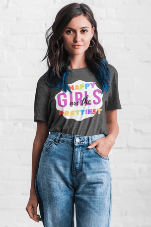 happy girls are the prettiest softstyle tee