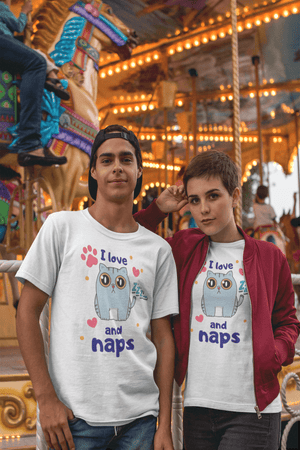 i love cats and naps softstyle tee