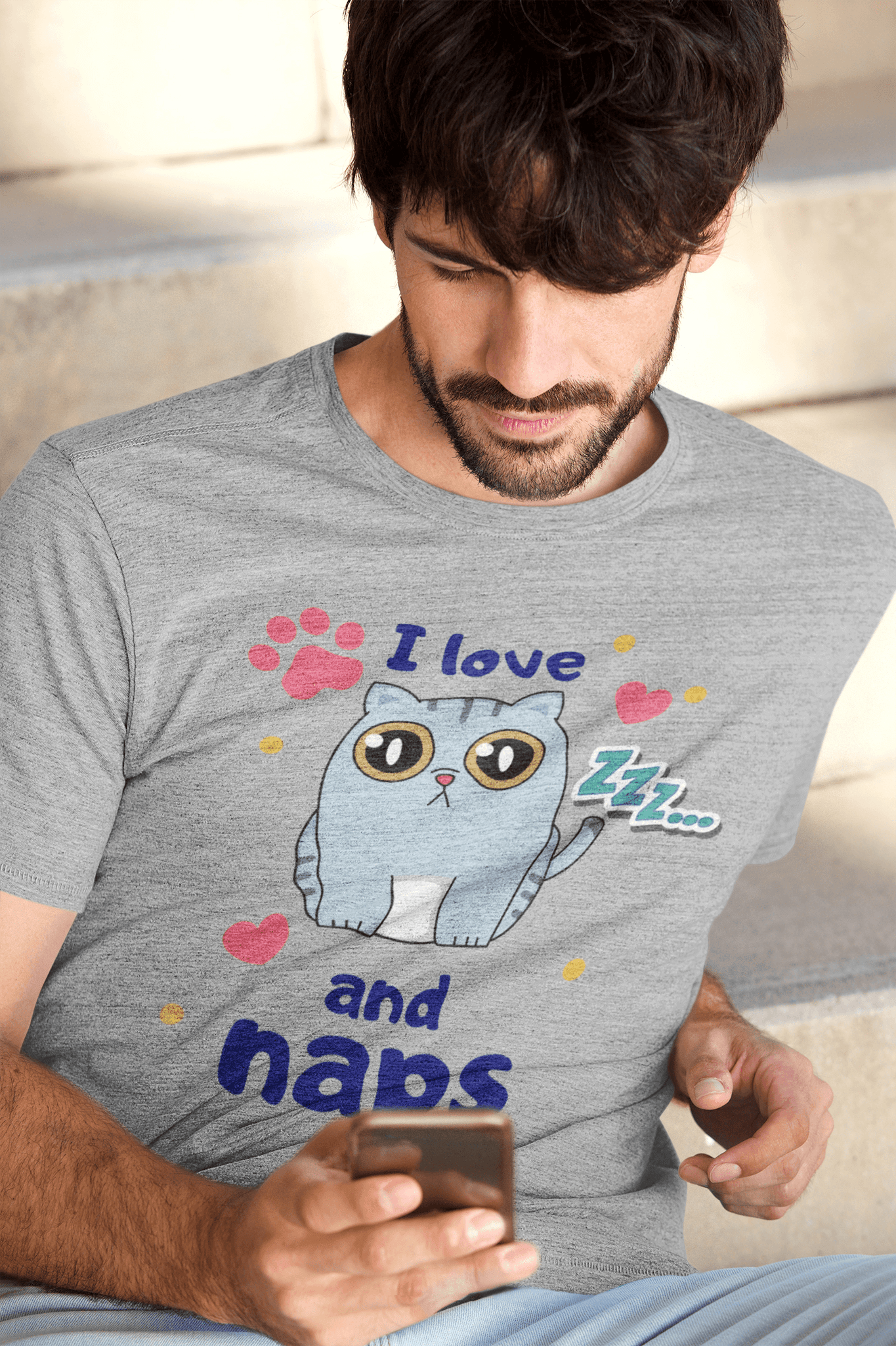 i love cats and naps softstyle tee