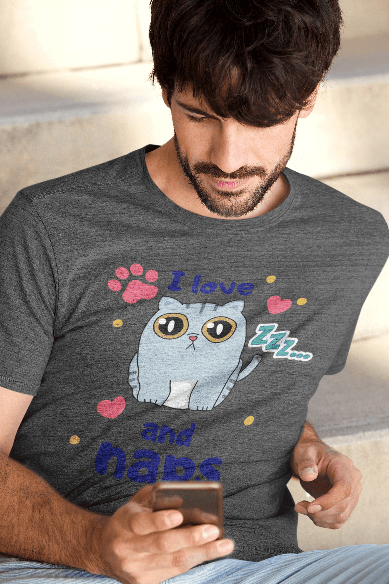 i love cats and naps softstyle tee