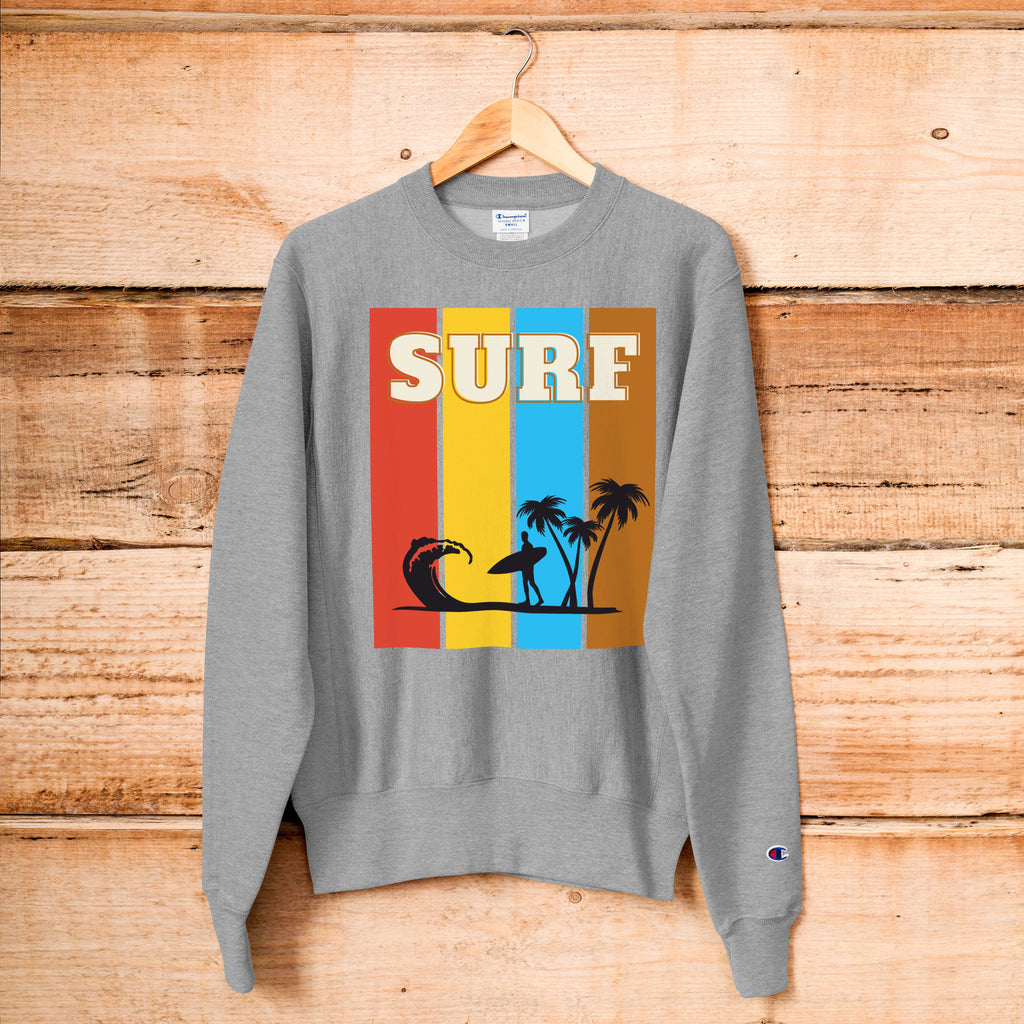 surf is life palmm tree edition champion sweatshirt