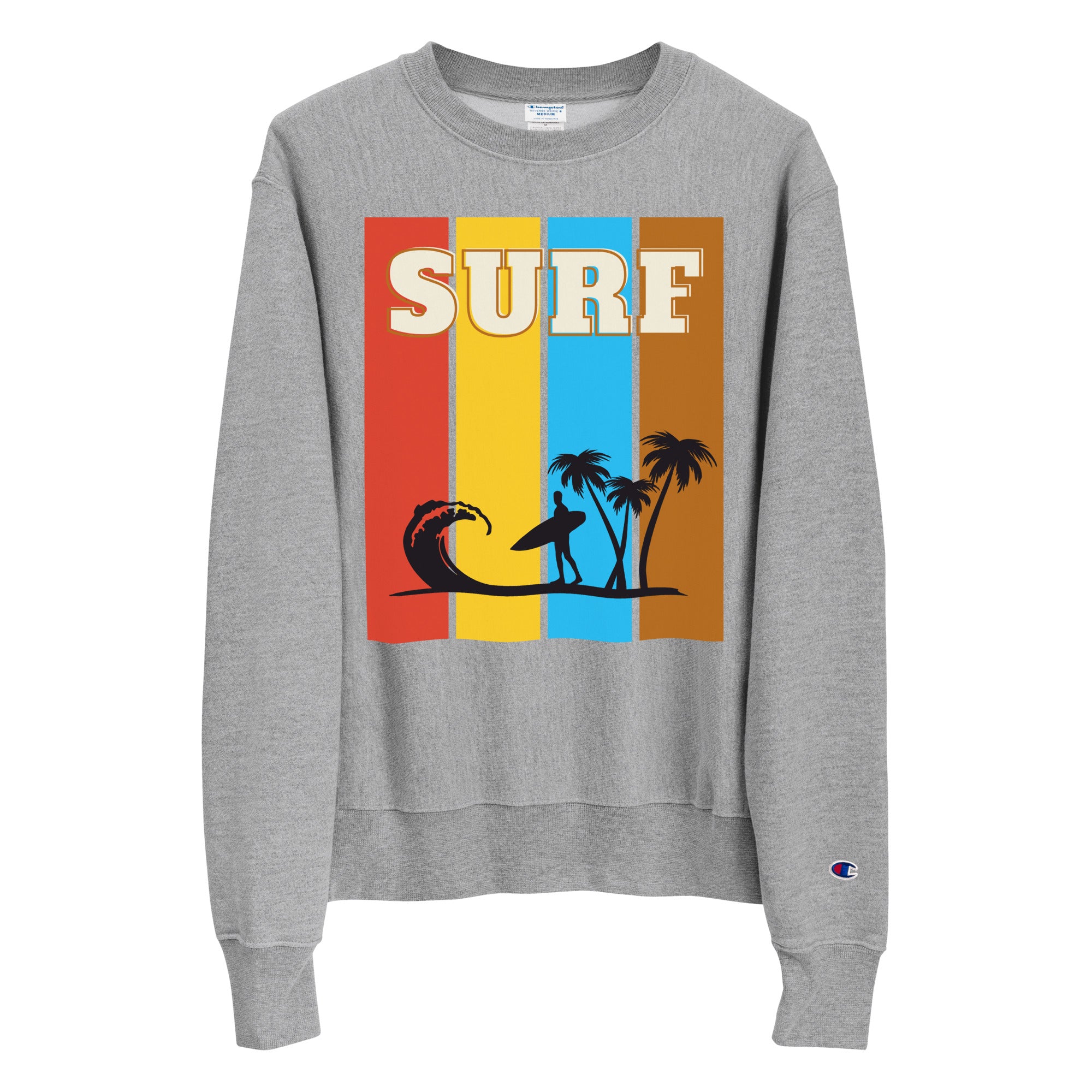 surf is life palmm tree edition champion sweatshirt