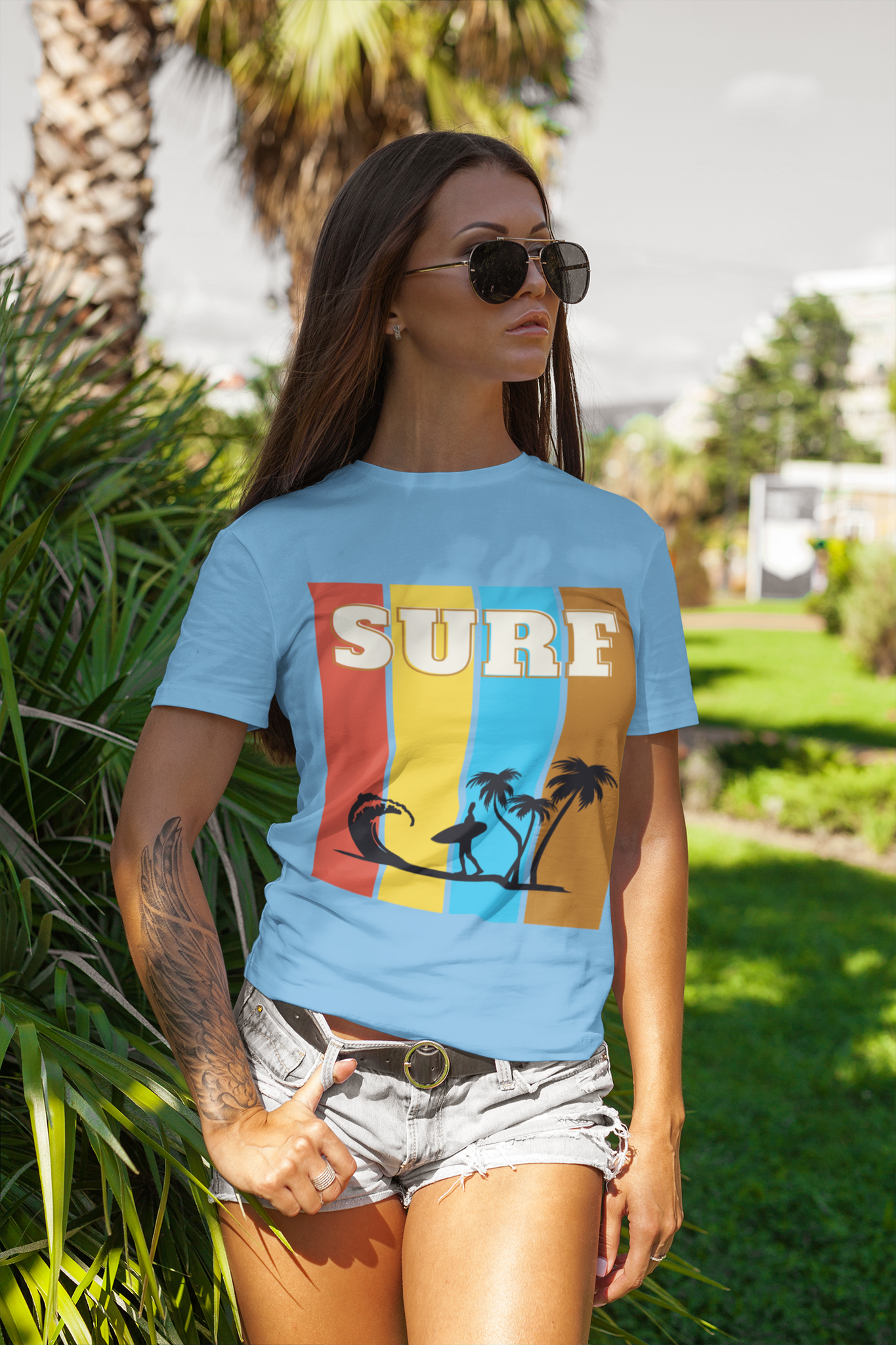 Surf is Life Palm Tree Edition Heavyweight Tee