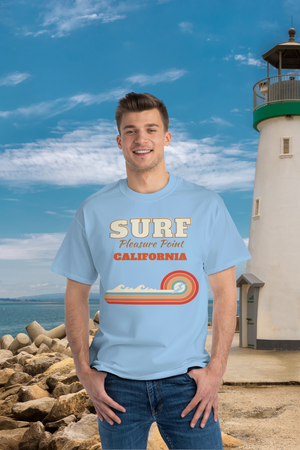 Surf Pleasure Point Vintage Rainbow Stripe Heavyweight Tee