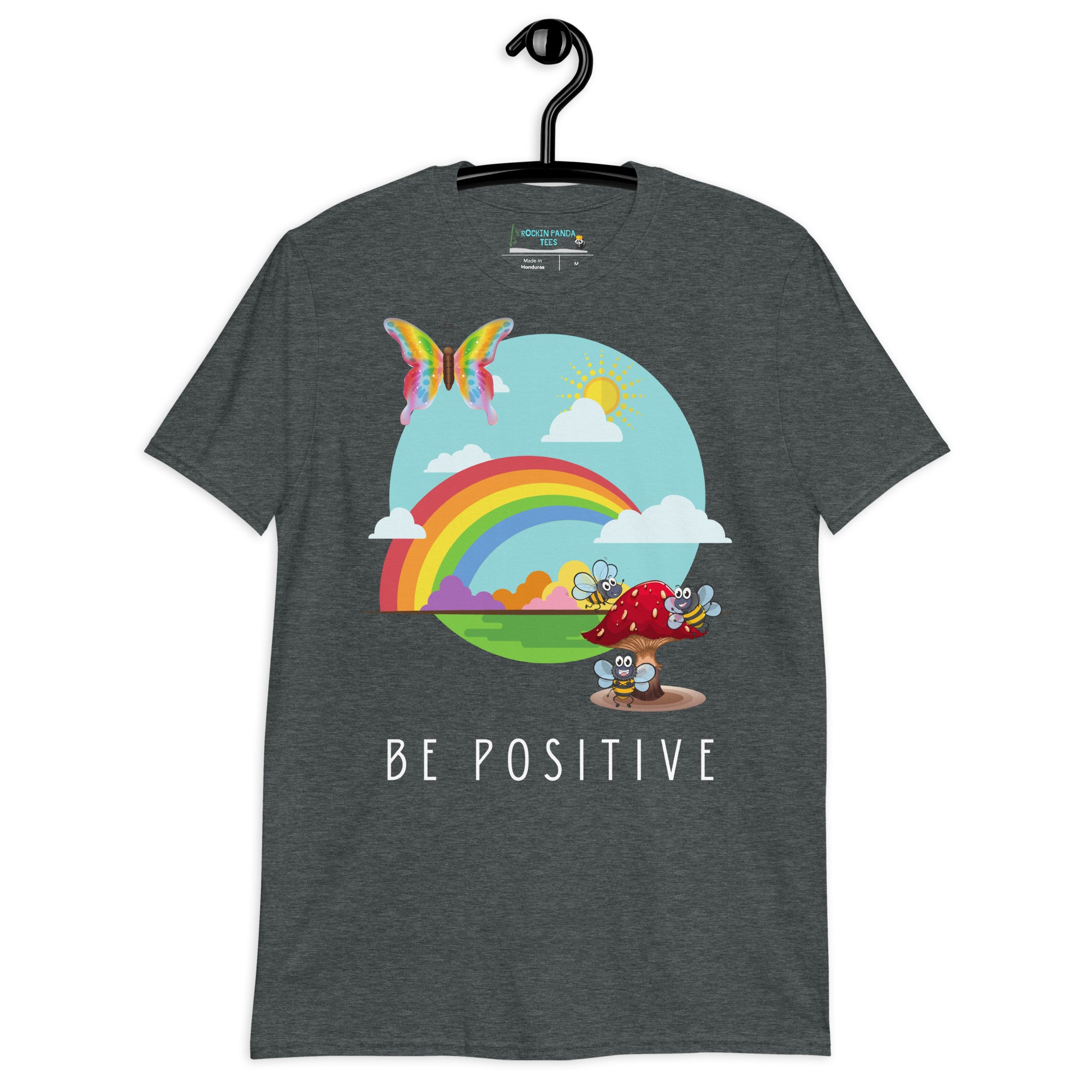 Be Positive Rainbow & Butterfly Softstyle Tee