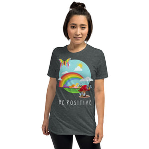 Be Positive Rainbow & Butterfly Softstyle Tee