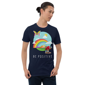 Be Positive Rainbow & Butterfly Softstyle Tee