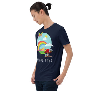 Be Positive Rainbow & Butterfly Softstyle Tee