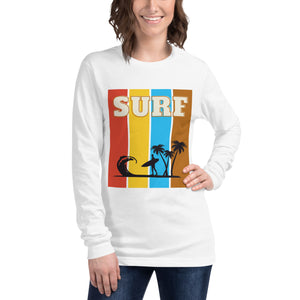 surf is life palm tree edition unisex long sleeve tee