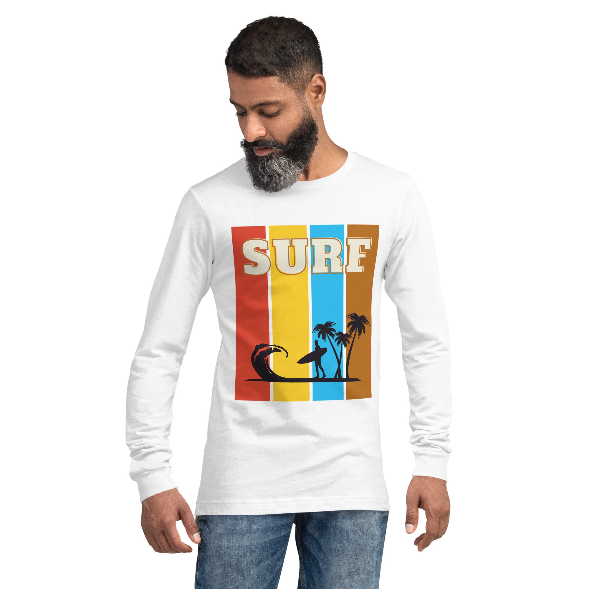 surf is life palm tree edition unisex long sleeve tee