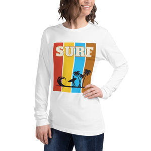 surf is life palm tree edition unisex long sleeve tee