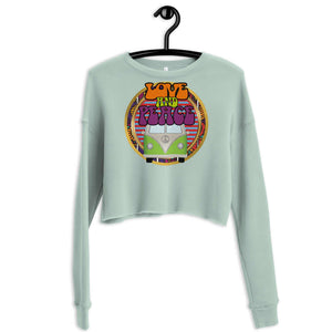 love, peace & festival crop sweatshirt