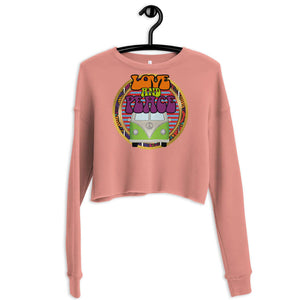 love, peace & festival crop sweatshirt